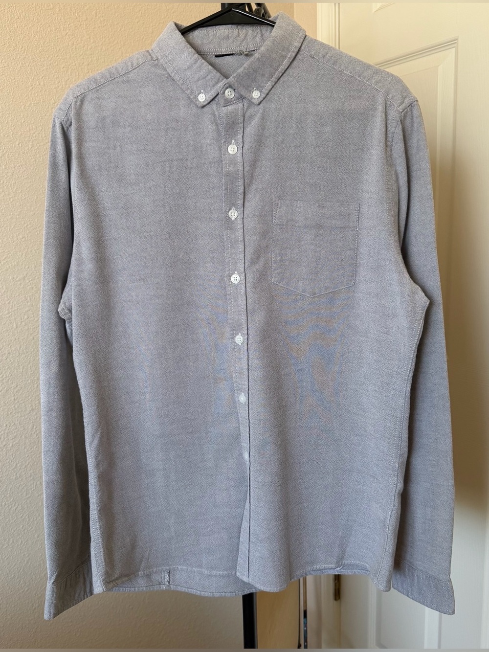 ASOS men’s large gray button-down shirt preppy business wear academia normcore